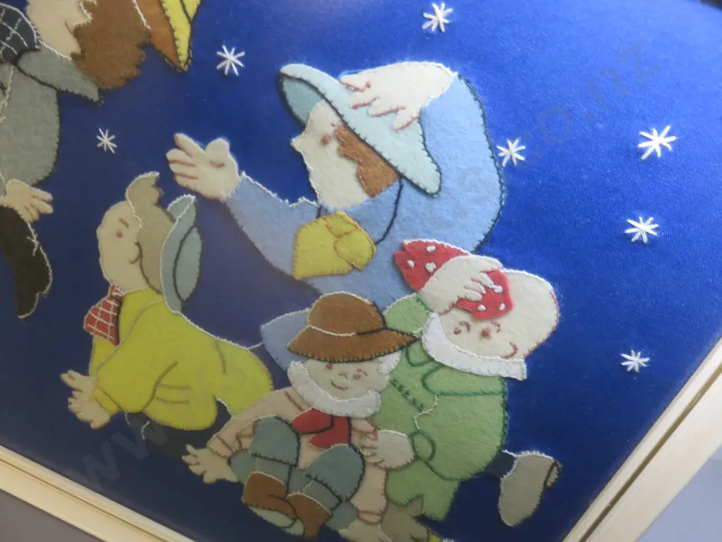 Large vintage felt stitched nursery picture Image 1++
