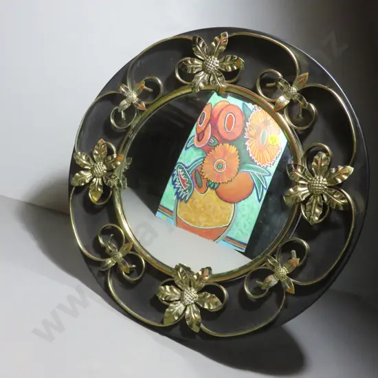 Vintage decorative convex round mirror