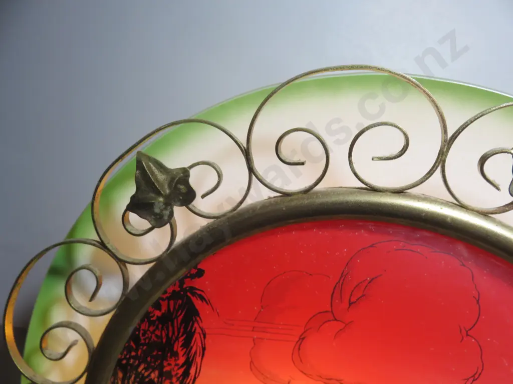 Vintage circular glass wall hanging accent light Image 1++