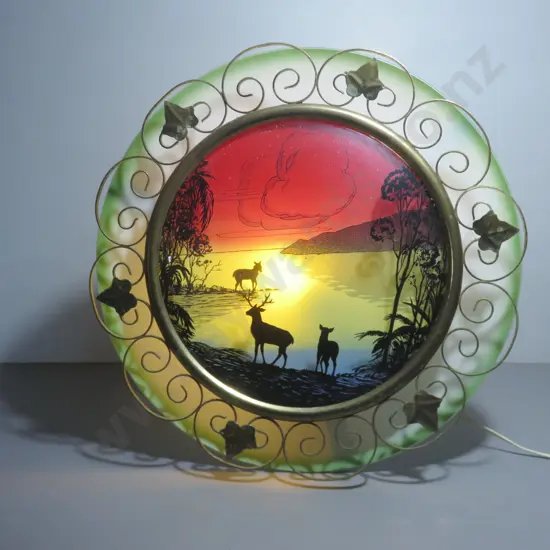 Vintage circular glass wall hanging accent light