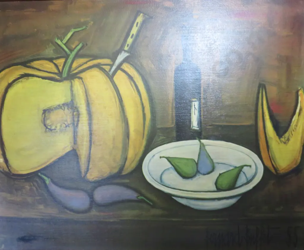 Early Bernard Buffet of France mid-century “still Life” print on board Image 1++