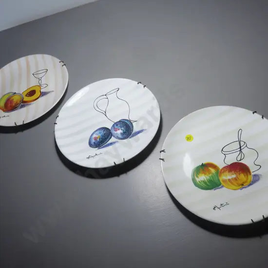 Trio of period Italian wall plates