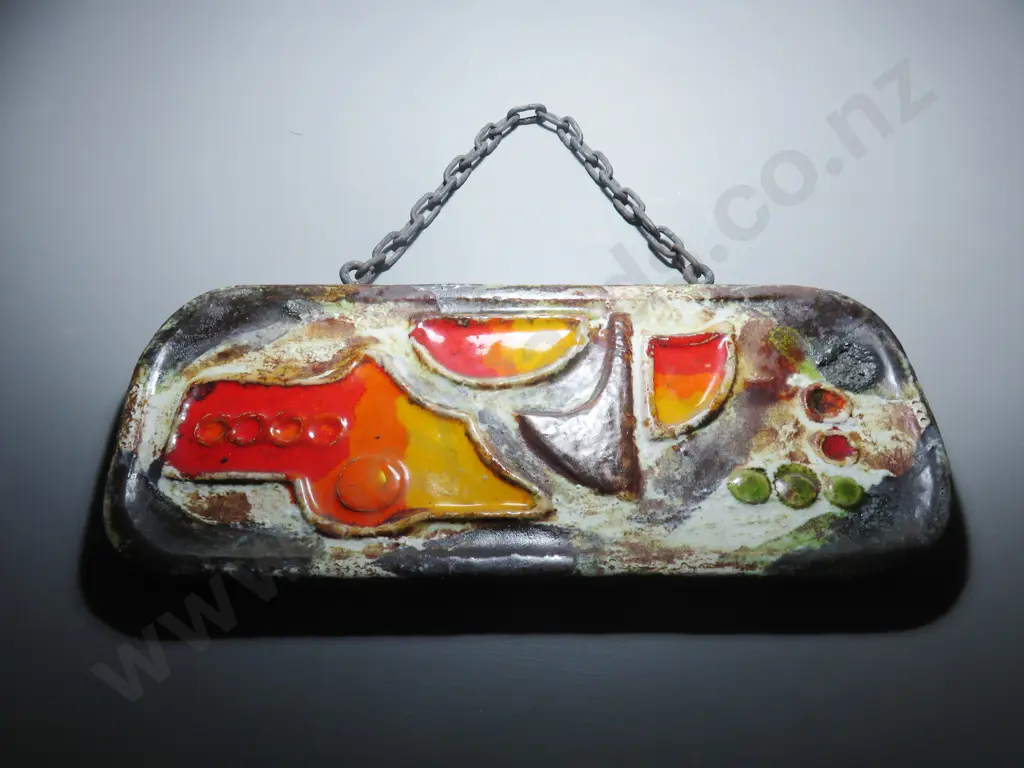 Large Ruscha of west Germany Modernist pottery wall plaque Image 1++