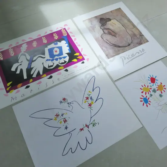 3 Vintage Picasso prints plus 1 Matisse example