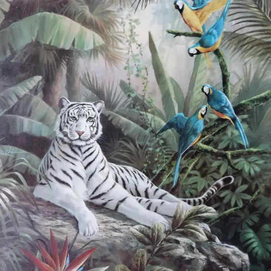 Collection of art prints including tigers