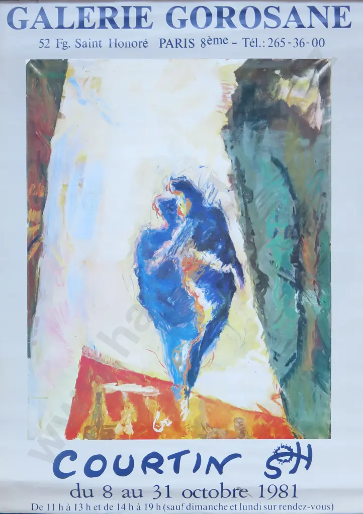 1981 Paris Gallery Exhibition poster featuring the work of Paul Courtin Image 1++