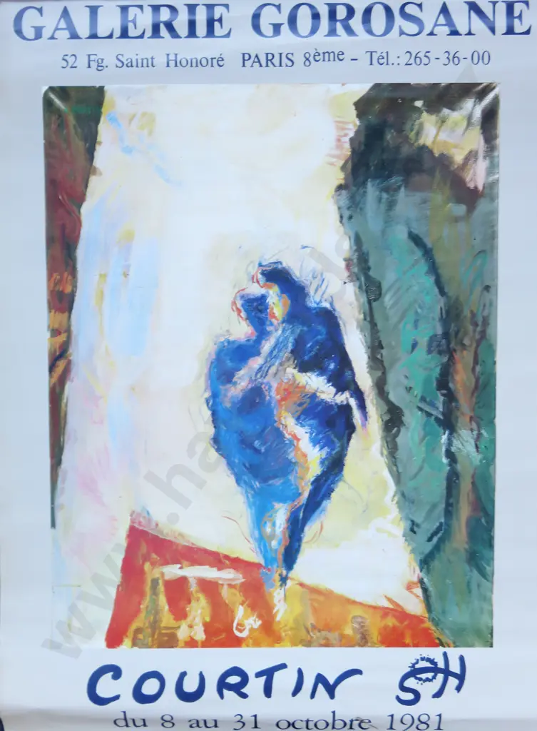 1981 Paris Gallery Exhibition poster featuring the work of Paul Courtin Image 1++