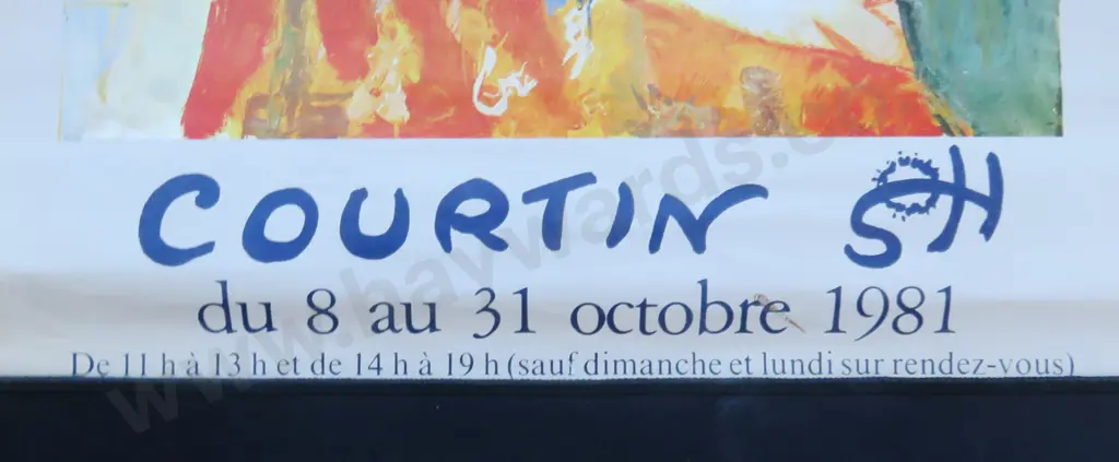 1981 Paris Gallery Exhibition poster featuring the work of Paul Courtin Image 1++