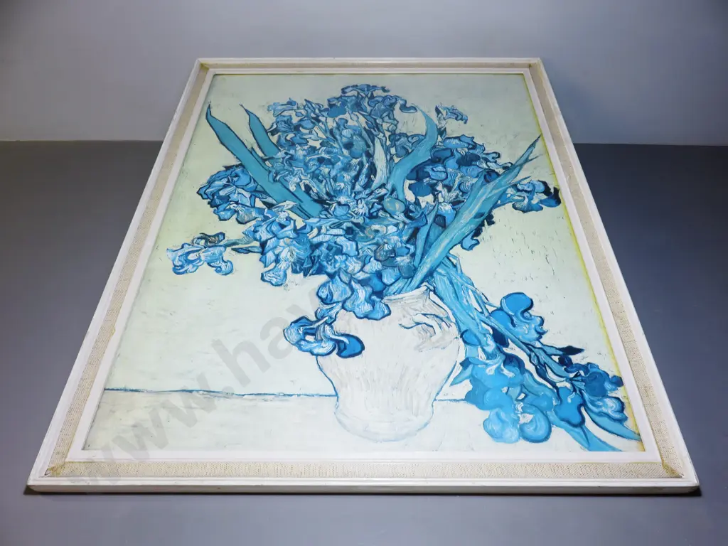 Framed print featuring the Van Gogh work “Vase with Irises” Image 1++