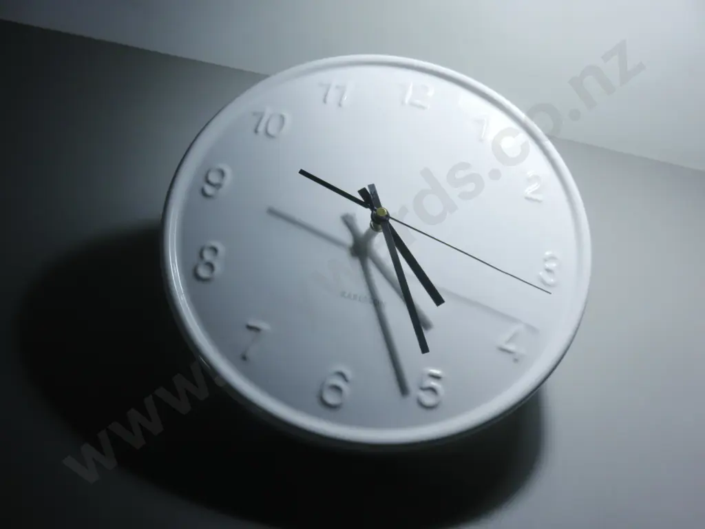 White pottery Karlsson wall clock Image 1++