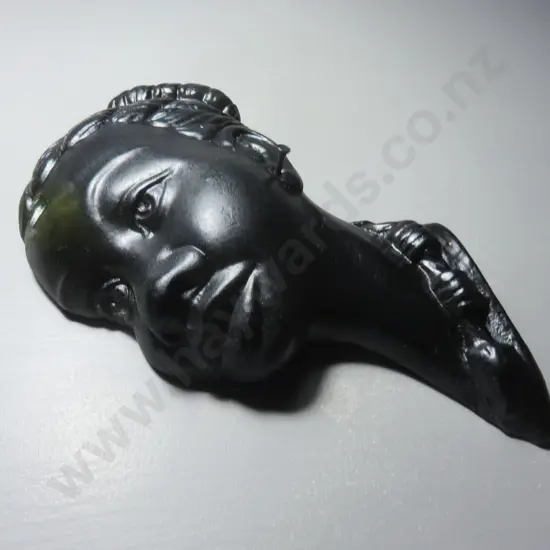 Vintage Plaster Black Lady Head wall hanging