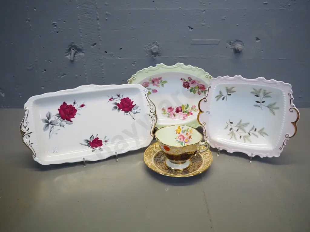 3 Royal Albert biscuit plates and a Hammersley cup & saucer Image 1++