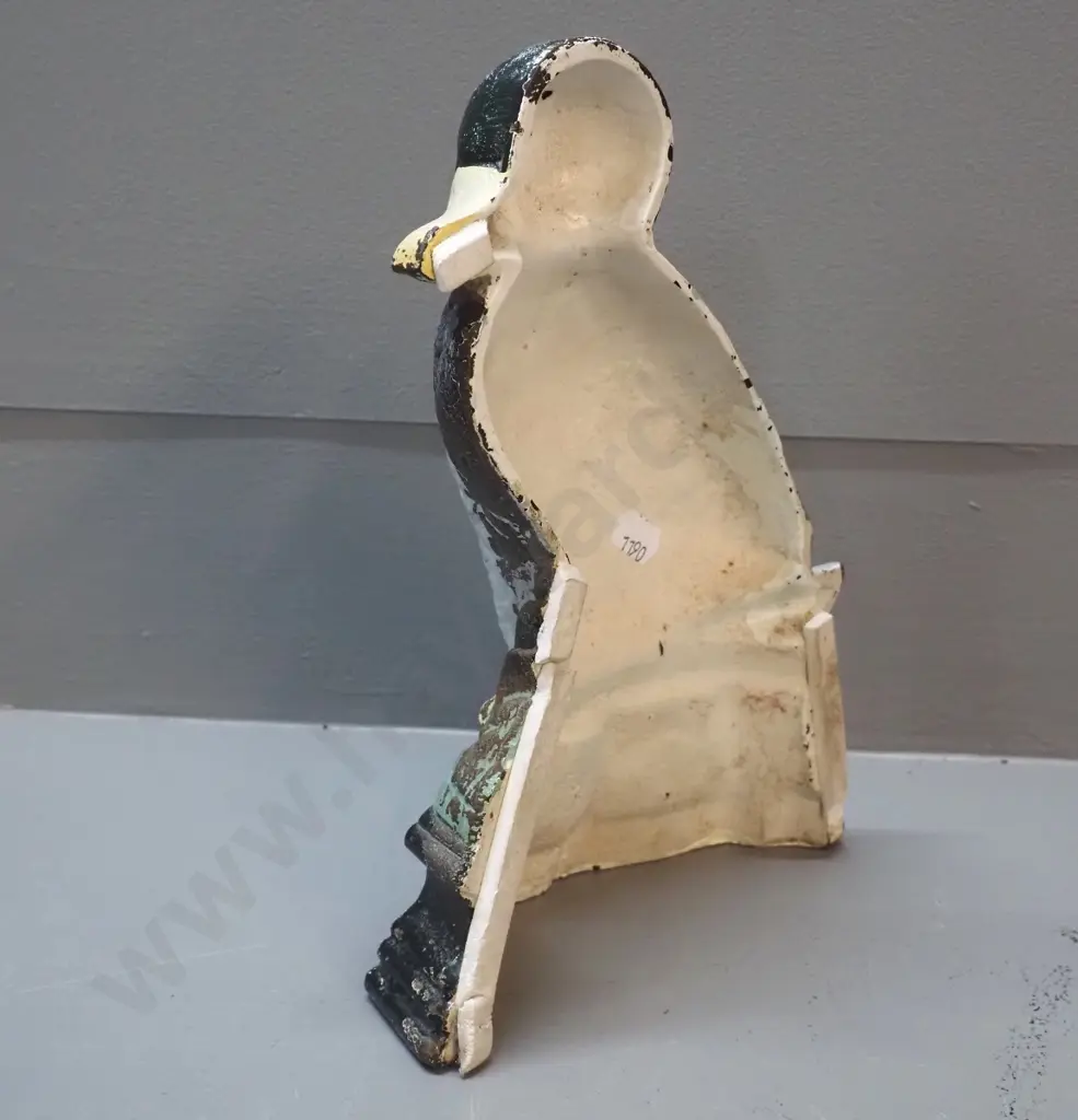 painted cast iron duck figure door stop - some paint loss H240 Image 1++