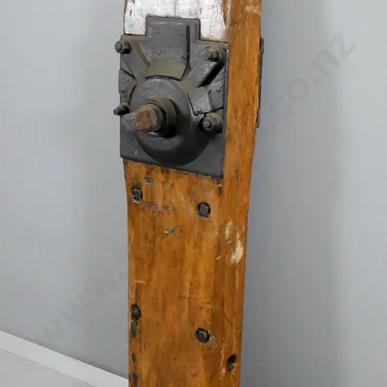 very large heavy duty timber and cast iron jack, no handle H-1300 W-250