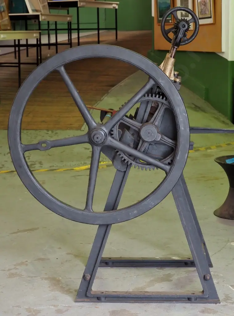 large part sheet metal roller with  2 metal rollers, large fly wheel, etc. H-1530 W-920 D-1250 Image 1++