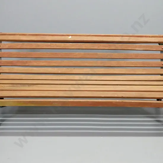 large garden timber slat bench seat cast iron frame with tree branch motif H-720 L-1900 D-760