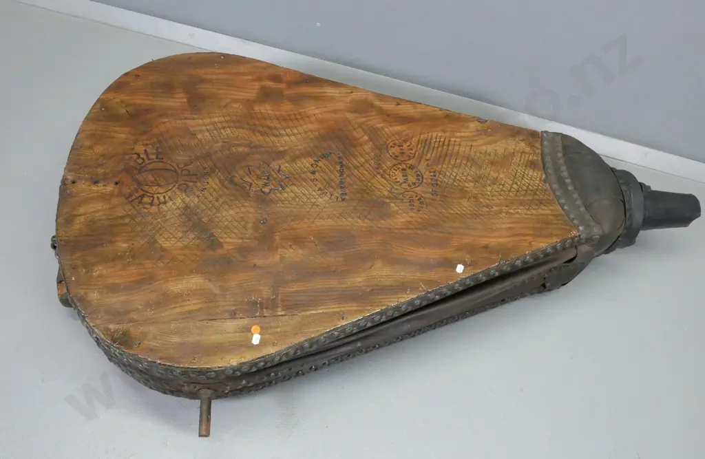 large Onions & Alldays timber, studded leather & iron forge bellows, with loose brass maker's plaque L1320 W840 Image 1++