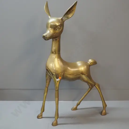 large cast brass fawn figure H-740 L-450