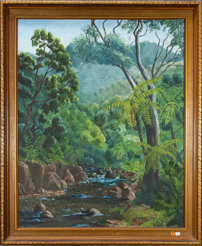 M Bridle '1984 - framed oil "Northland Bush" H-730 W-600 Image 1++