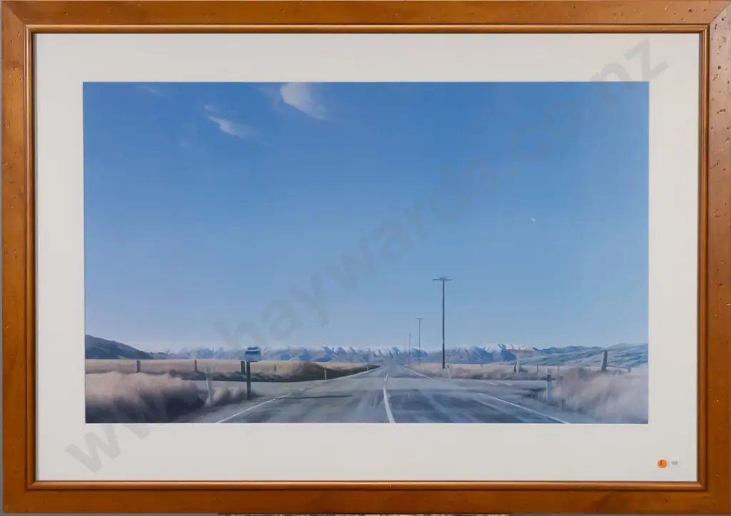 framed Grahame Sydney poster print "Boundary Road Ida Valley" H-510 W-850 Image 1++