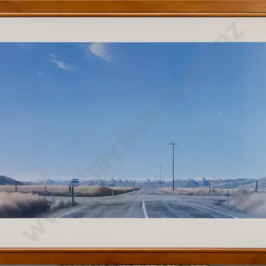 framed Grahame Sydney poster print "Boundary Road Ida Valley" H-510 W-850