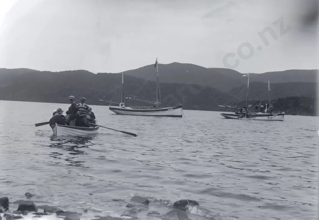 2 boxes glass plate negatives attrib. EA Phillips: boat excursions, landscapes (Stewart Island?) a few Savoy Hotel etc. Image 1++