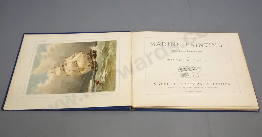 Marine Painting - Walter W. May, RI - Sixteen colour plates - Cassell & Co some foxing Image 1++