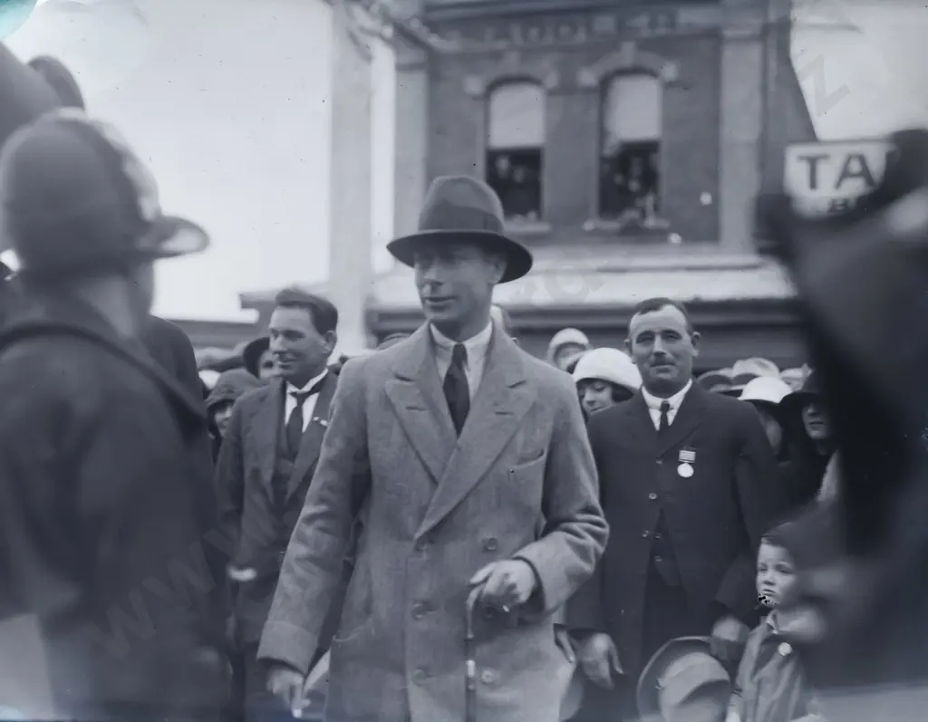 2 boxes glass plate negatives attrib. EA Philips: Duke of York (George VI) 1927 visit, assorted half-plate negatives etc Image 1++