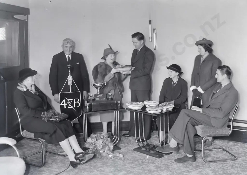 2 boxes glass plate negatives attrib EA Phillips: 1940 radio 4ZB promos and groups, wedding groups and portraits, prints Image 1++