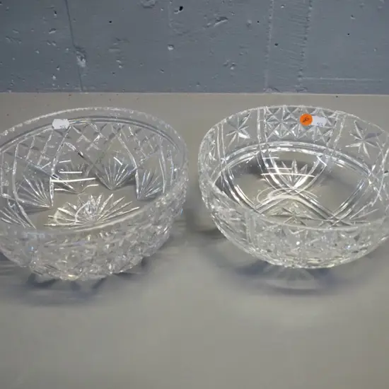 2 Stuart heavy cut crystal salad bowls - both D-220