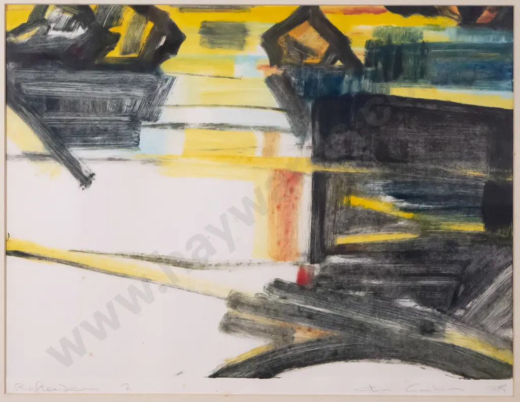 Chris Gaskin framed watercolour "Reflections" H-240 W-440 (foxing) Image 1++