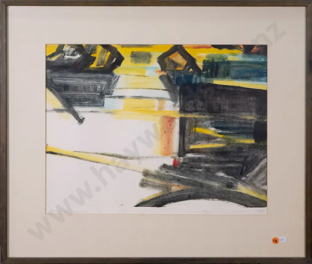 Chris Gaskin framed watercolour "Reflections" H-240 W-440 (foxing) Image 1++