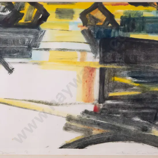 Chris Gaskin framed watercolour "Reflections" H-240 W-440 (foxing)