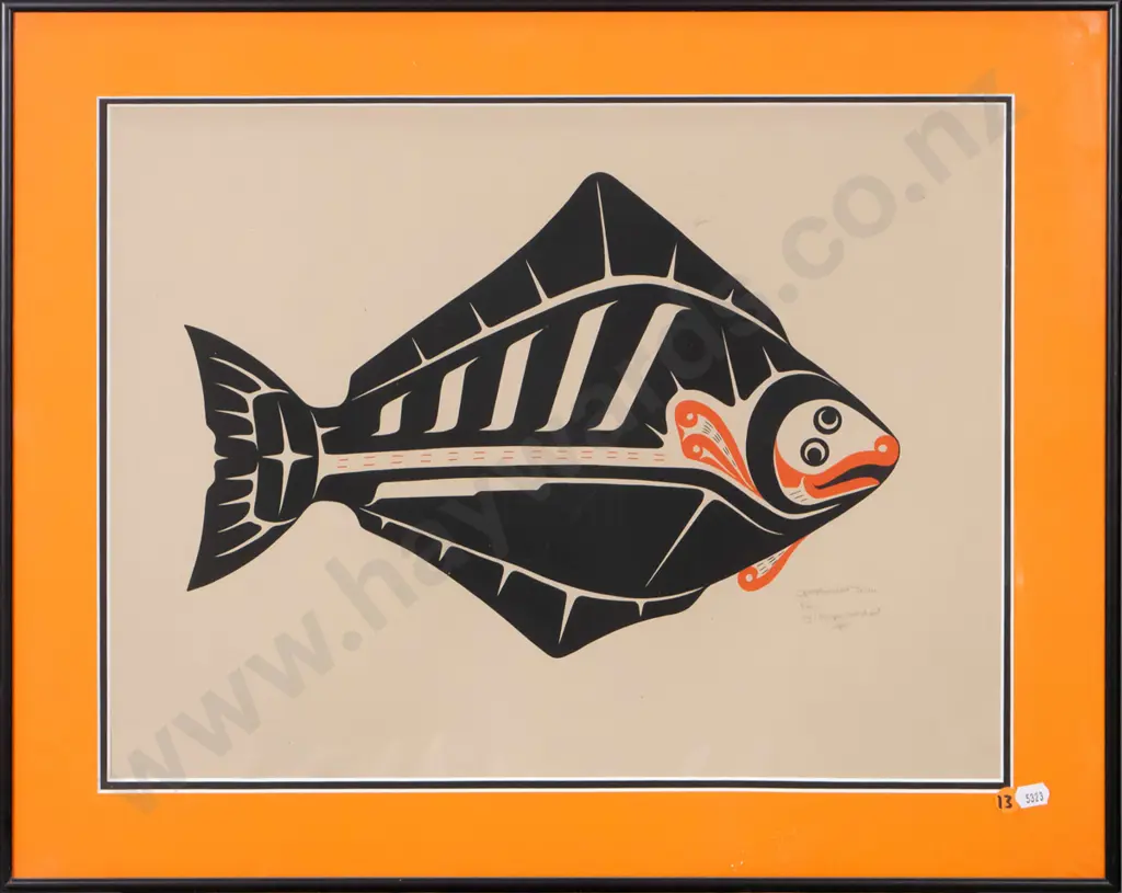 framed fish print H-340 W-460 Image 1++