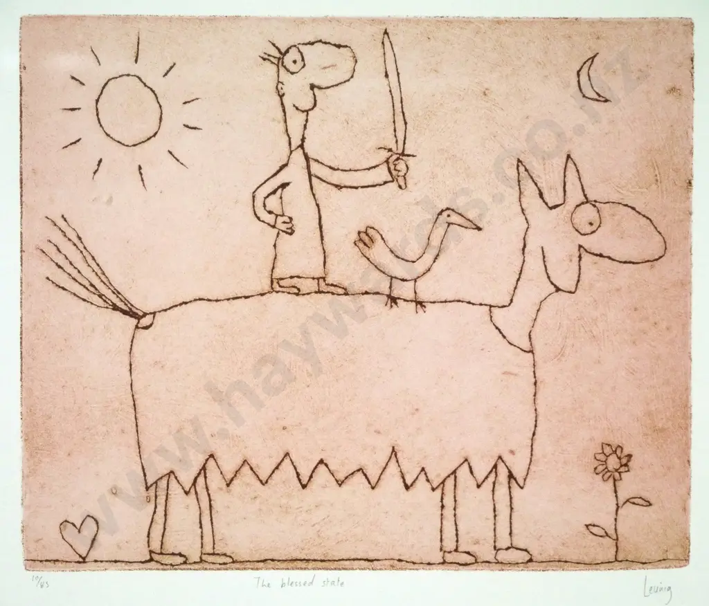 Leunig - framed ltd edition print 10/85 "The blessed state" H-290 W-360 Image 1++