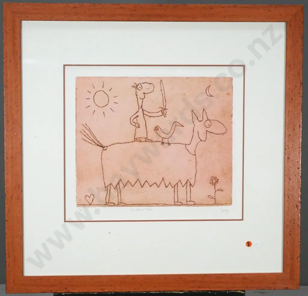 Leunig - framed ltd edition print 10/85 "The blessed state" H-290 W-360 Image 1++