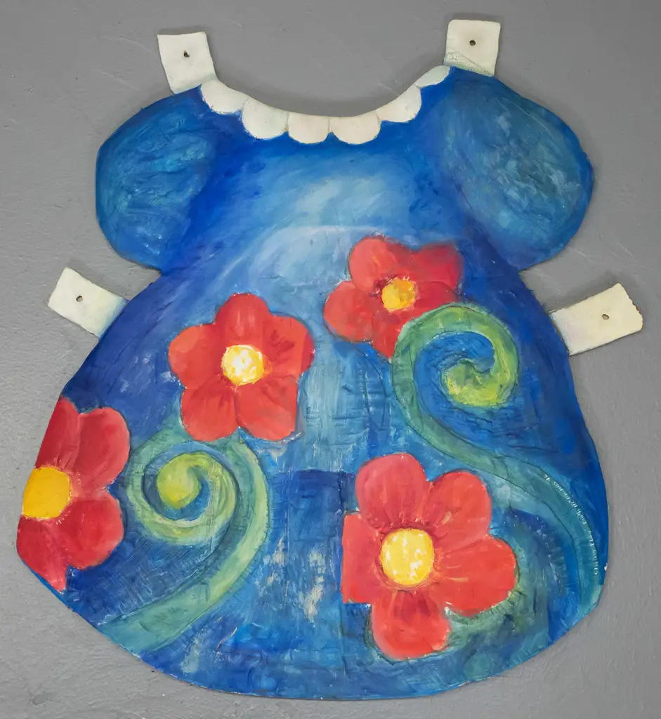 Faith McManus - oil on plaster relief "Childs Play II" '1994' H-590 W-510 Image 1++