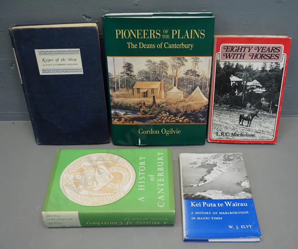 5 books - Canterbury & Marlborough titles - WJ Gardner, WJ Elvy, Mary Catherine Goulter, Gordon Ogilvie etc. Image 1++