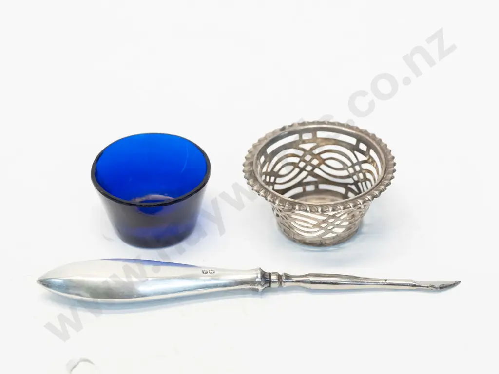sterling EHM nail pic & silver EHM salt dish Image 1++