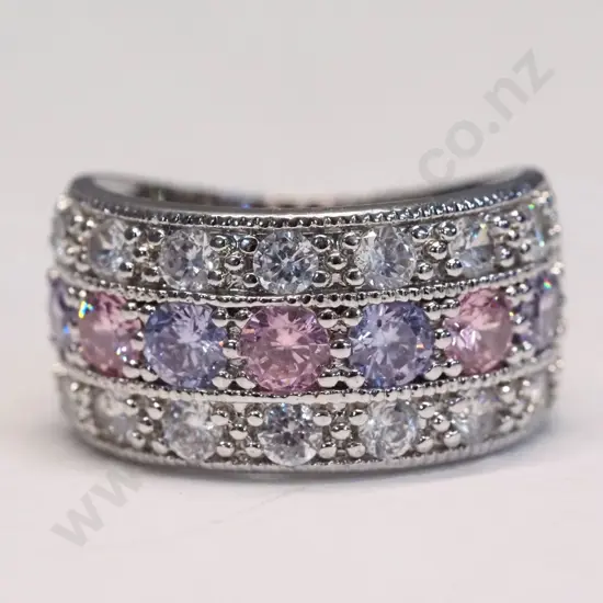 diamante dress ring stamped 18KRGP