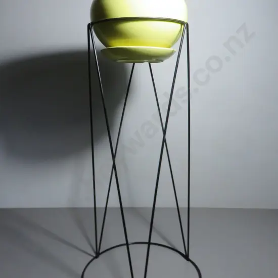 Early yellow West German pottery planter H-670