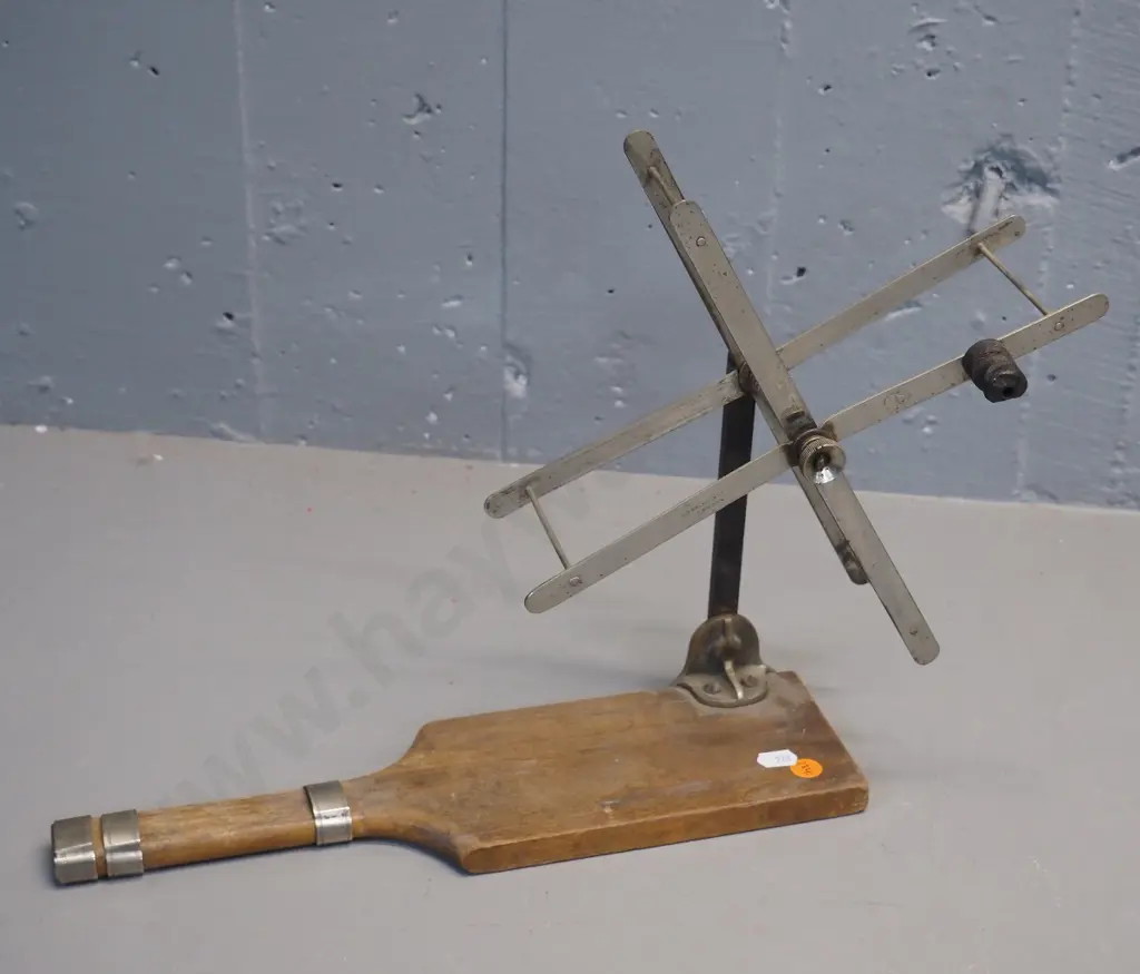 vintage C. Farlow & Co London collapsible timber and metal fishing line winder L-435 W-100 Image 1++