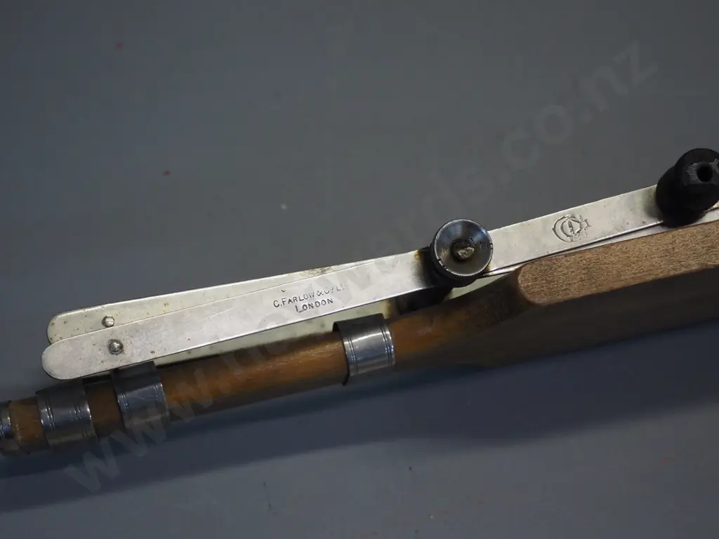 vintage C. Farlow & Co London collapsible timber and metal fishing line winder L-435 W-100 Image 1++