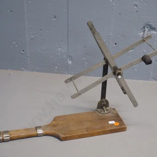 vintage C. Farlow & Co London collapsible timber and metal fishing line winder L-435 W-100