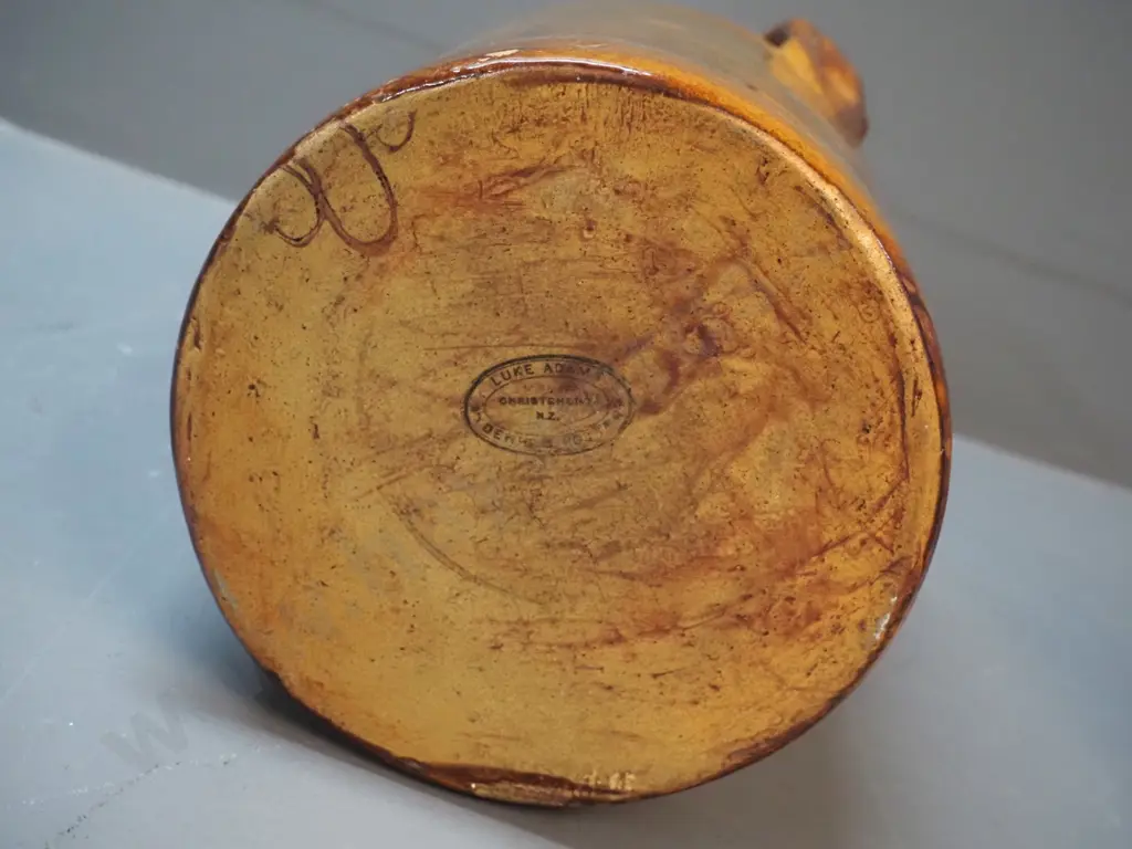Luke Adams Sydenham pottery narrow-mouth handled stoneware crock H-320 D-190 Image 1++