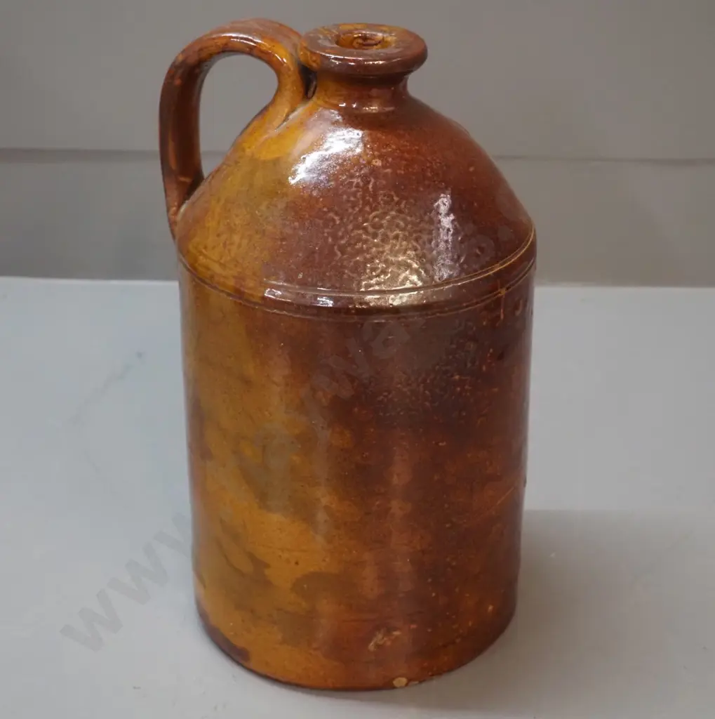 Luke Adams Sydenham pottery narrow-mouth handled stoneware crock H-320 D-190 Image 1++