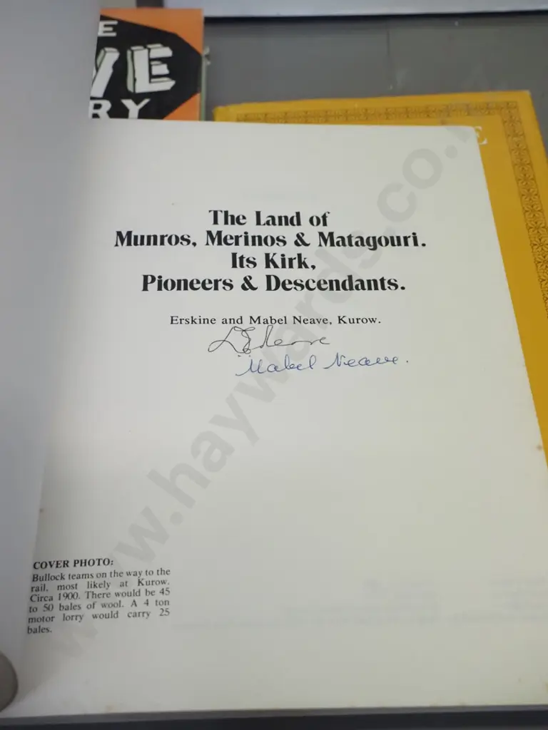 6 books - South Island histories - White Stone Country, Erskine & Mabel Neave signed copy, etc. - wear & foxing Image 1++