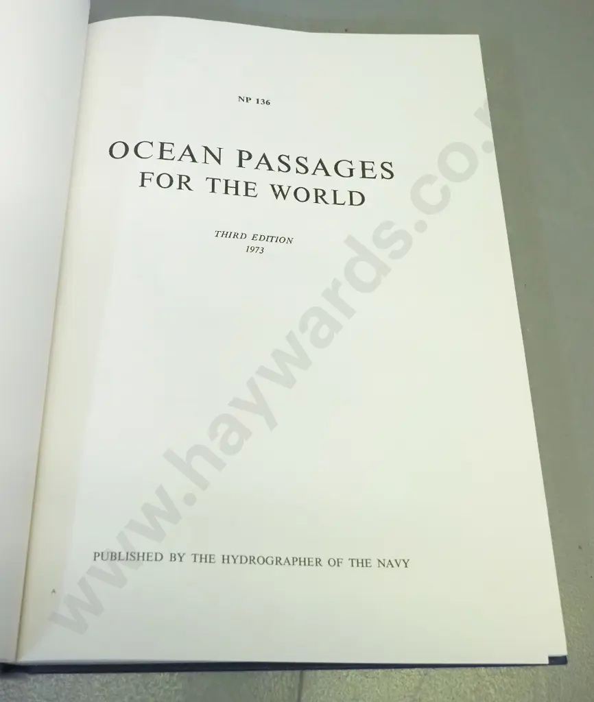 book - Ocean Passages for the World - slip-cased with maps and charts etc. - Pub. 1973, slip-case coming apart, faded Image 1++