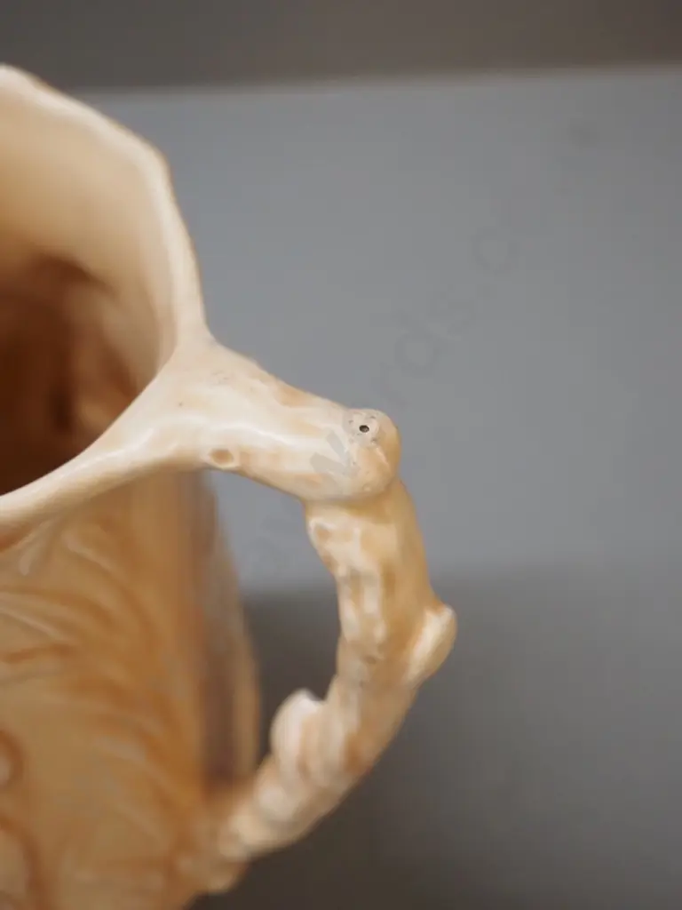 Arthur Wood kingfisher relief pattern pottery jug - small manufacturing fault on top of handle H210 Image 1++