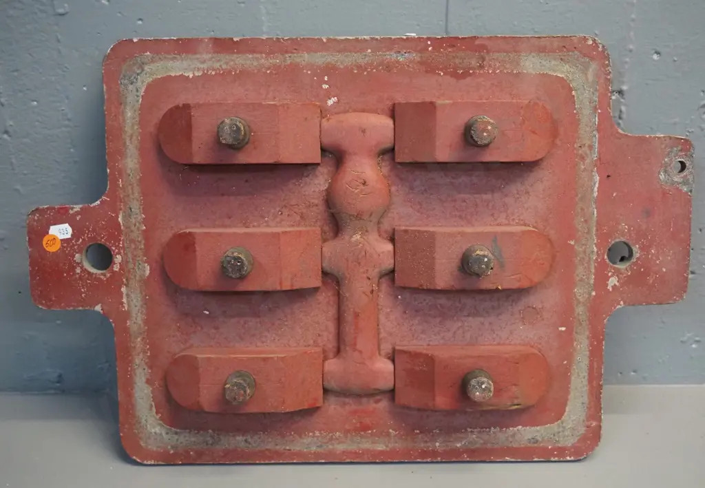 cast aluminium and wood foundry or engineering form / model - marked 'Smokebox Door' L-520 W-340 Image 1++